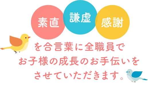 全職員でお子様の成長のお手伝いをさせていただきます。